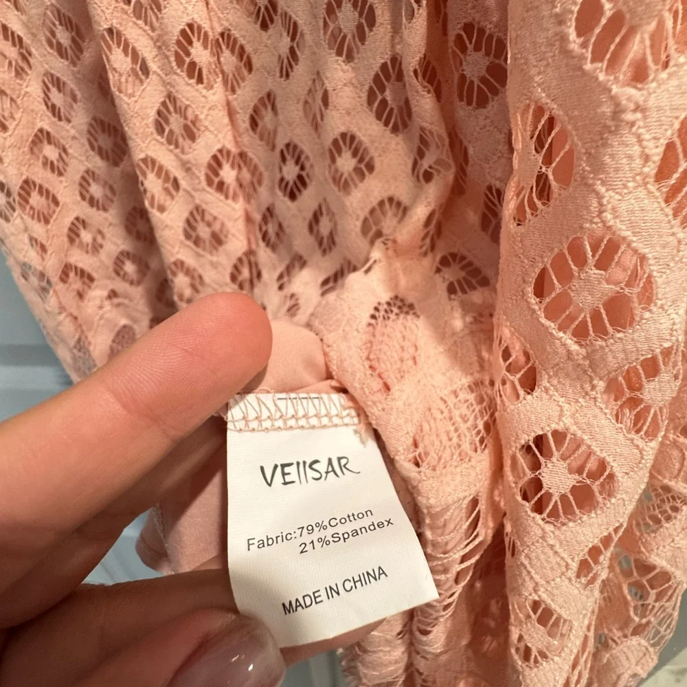 Peach Lace Wedding Dress - Picture 5 of 9